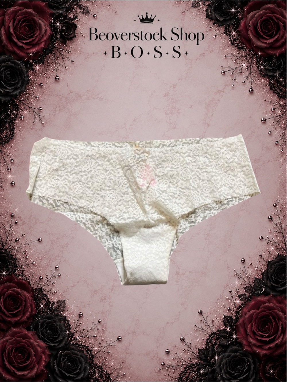 NEW Victoria’s Secret PINK Lace Cheekster Panty – XL White Floral
